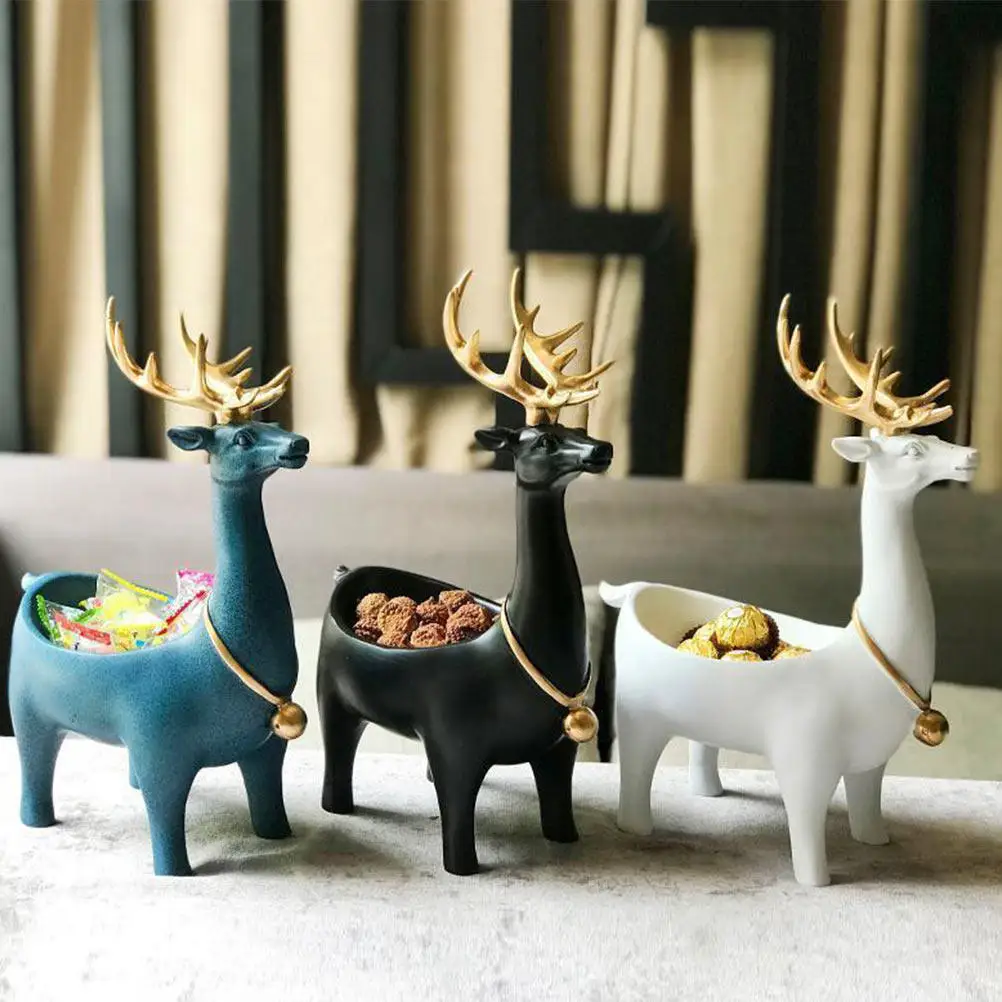 

1Pcs Antler Marble Pattern Storage Container Ornament for Home Office Desktop Decorative Holder for Keys Jewelry Small