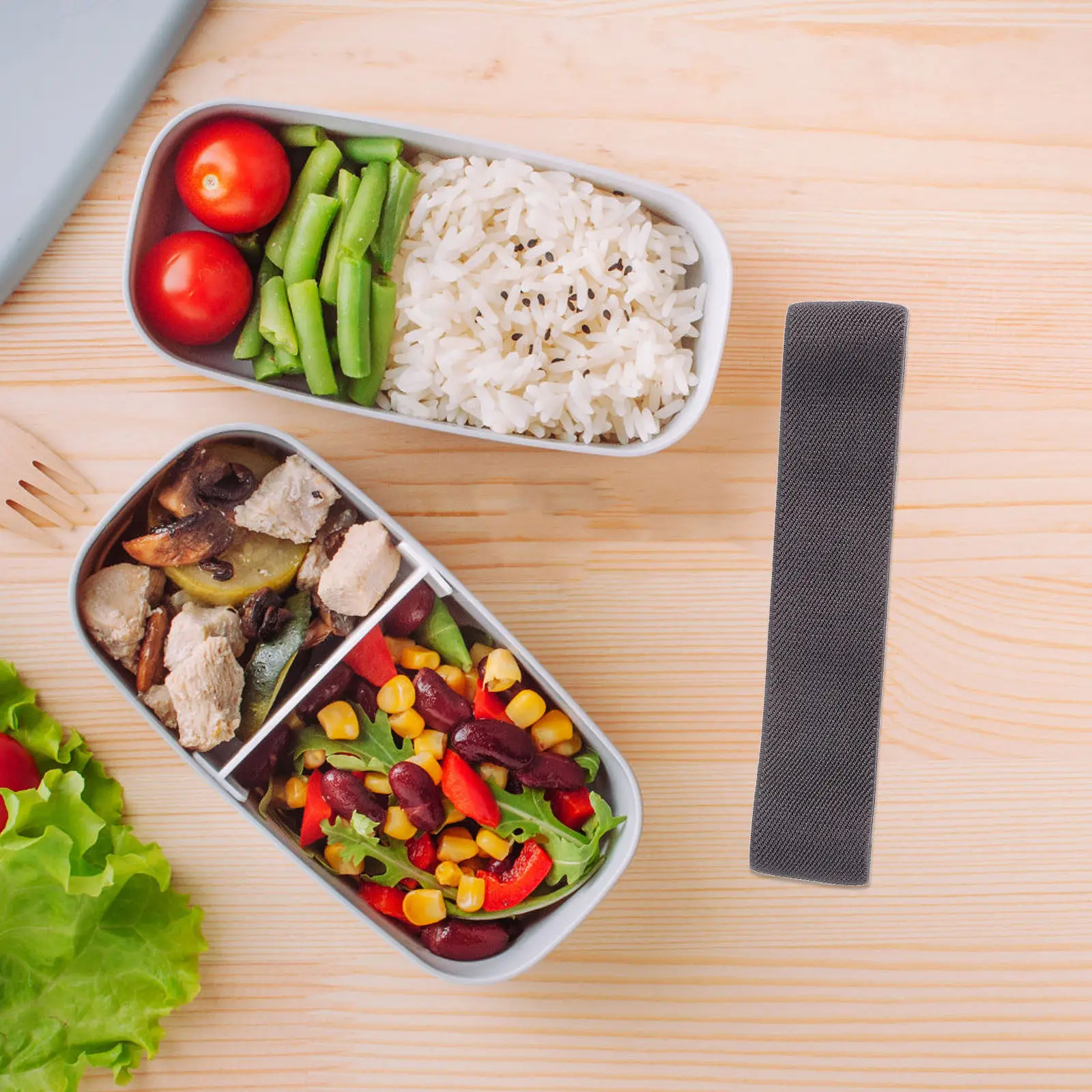 4Pcs Elastic Bento Straps Nylon Lunch Box Bands Stretchable Secure Fastening for School Work Picnic Camping Food Container Strap