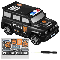 Fingerprint Piggy Bank Digital Money Container Car Toy Police Style Cash Saving Box Electronic Lock Music Play Creative for Kids