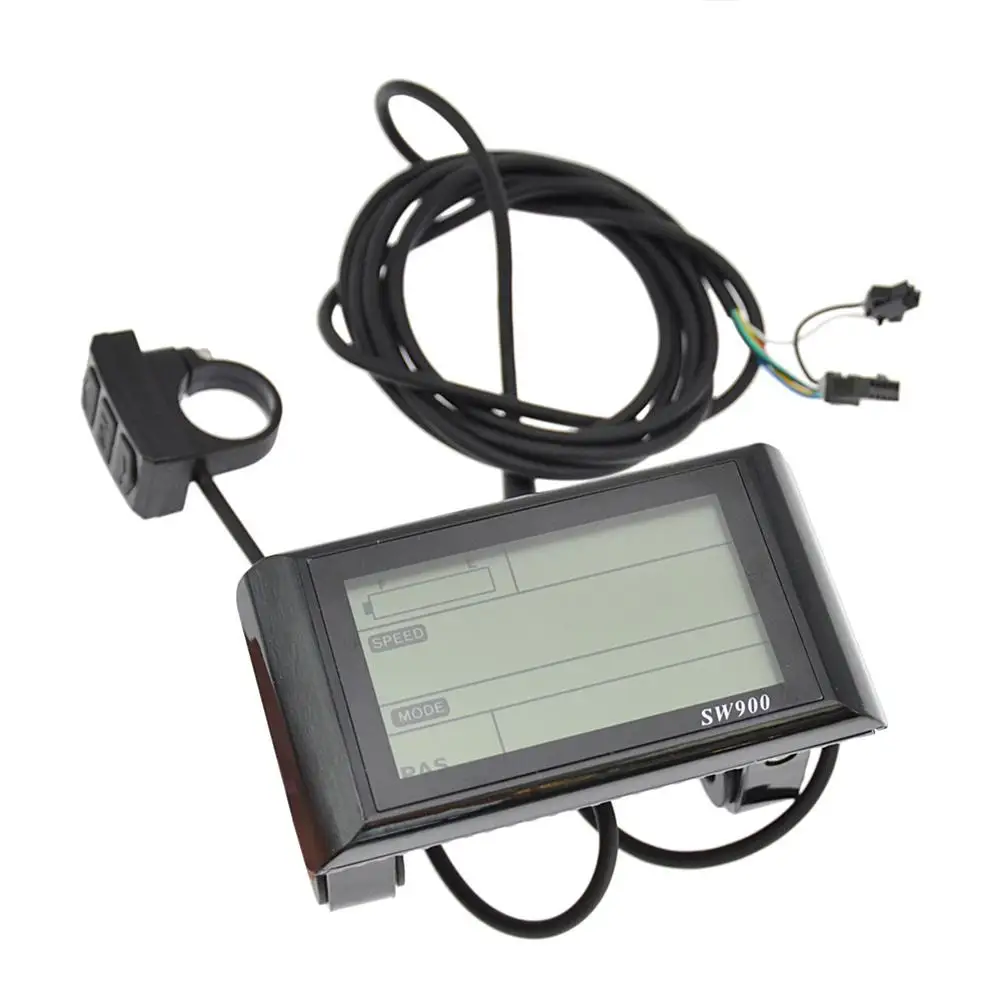 Ebike SW900 LCD Display Control Elektrische Fahrrad Geschwindigkeit Meter Wasserdicht Stecker Rekord Instrument Control/Einstellung 24/36/48/52/60V