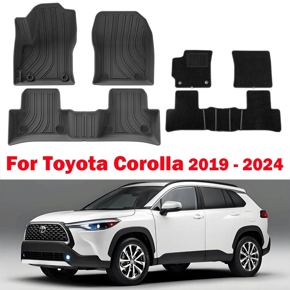 

Для Toyota Corolla 2019-2024 автомобильные коврики на багажник TPE 3D коврик для ног без запаха комплект лотков черный
