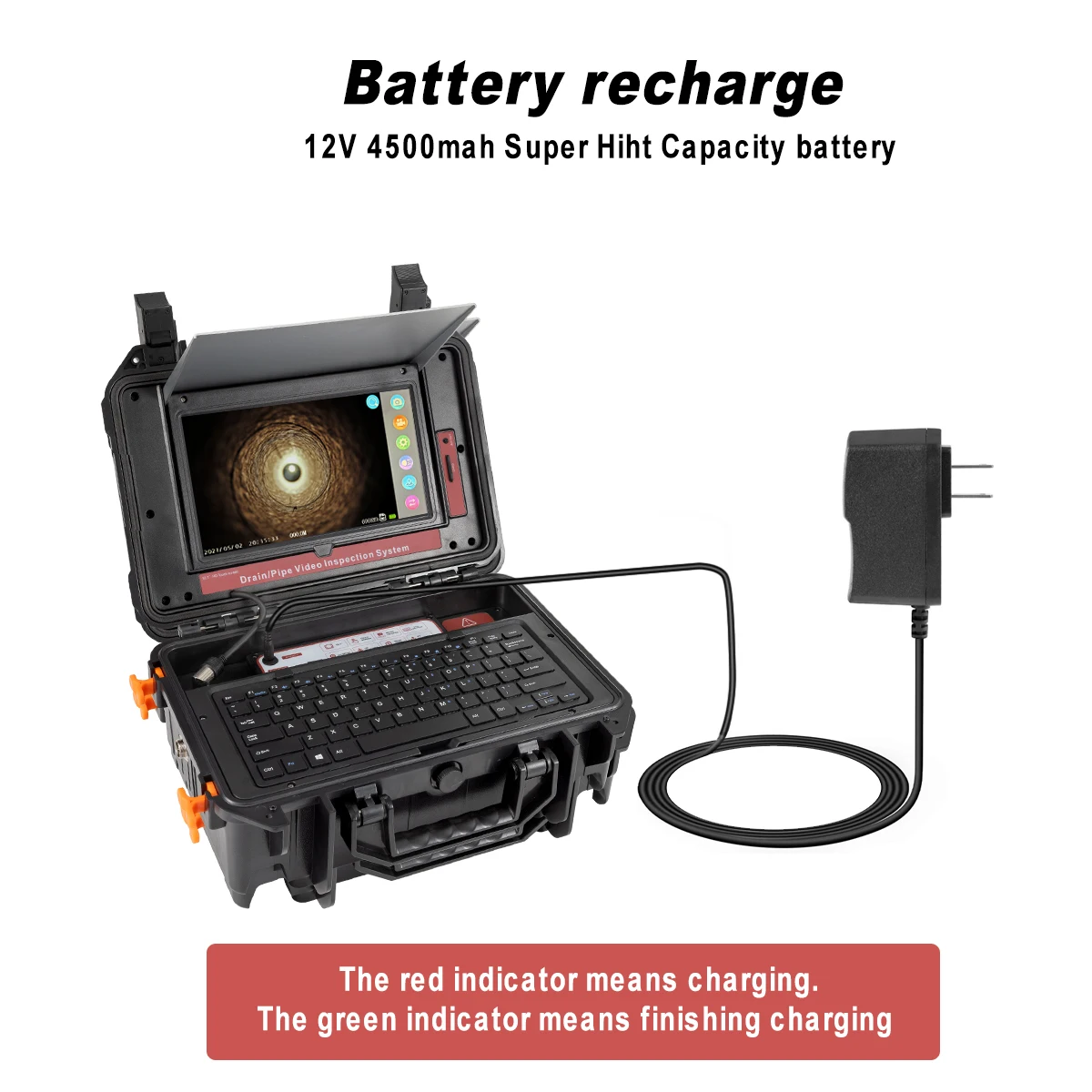 HD 1080P 10.1" Touchscreen With Distance Counter 20M Cable 512HZ Locator Video Audio Recording Snake Inspection Camera Endoscope