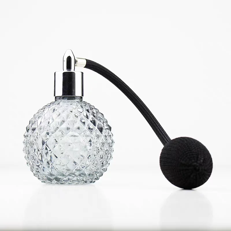

100ml Crystal Art Vintage Style Empty Refillable Perfume Atomizer Long Tassel Spray Bitter Bottle With Air Bag Bar Tool Barware