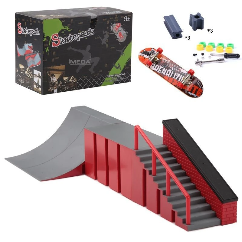 Finger Skateboards Skate Ramp Parts Set, Fingers Training dehors, Finger Bike, Fingerboard Toys, Skate Park Ramp Toy for Children