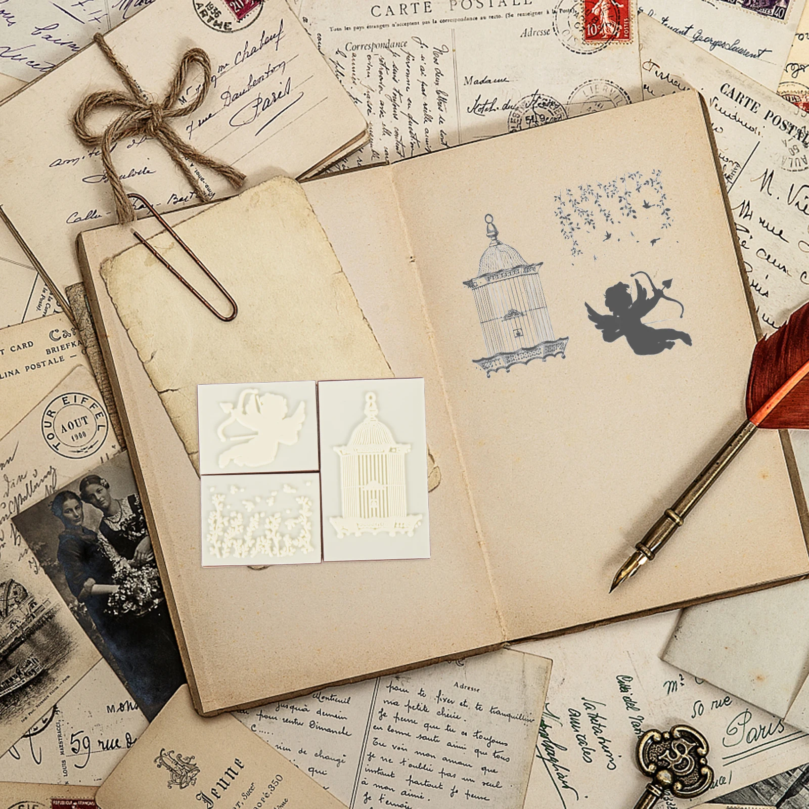 

1 Box DIY Rubber Wooden Stamp Decorative Wooden Seal for Crafts Journals Scrapbook Cards DIY Craft Stampers Stamps for Crafts