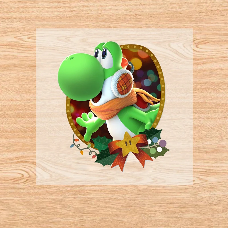 سوبر ماريو الحديد على بقع لطيف الكرتون عيد الميلاد نقل الحرارة ملصقات أزياء عيد الميلاد DIY ملابس الاطفال قبعة تي شيرت الشارات الهدايا #4