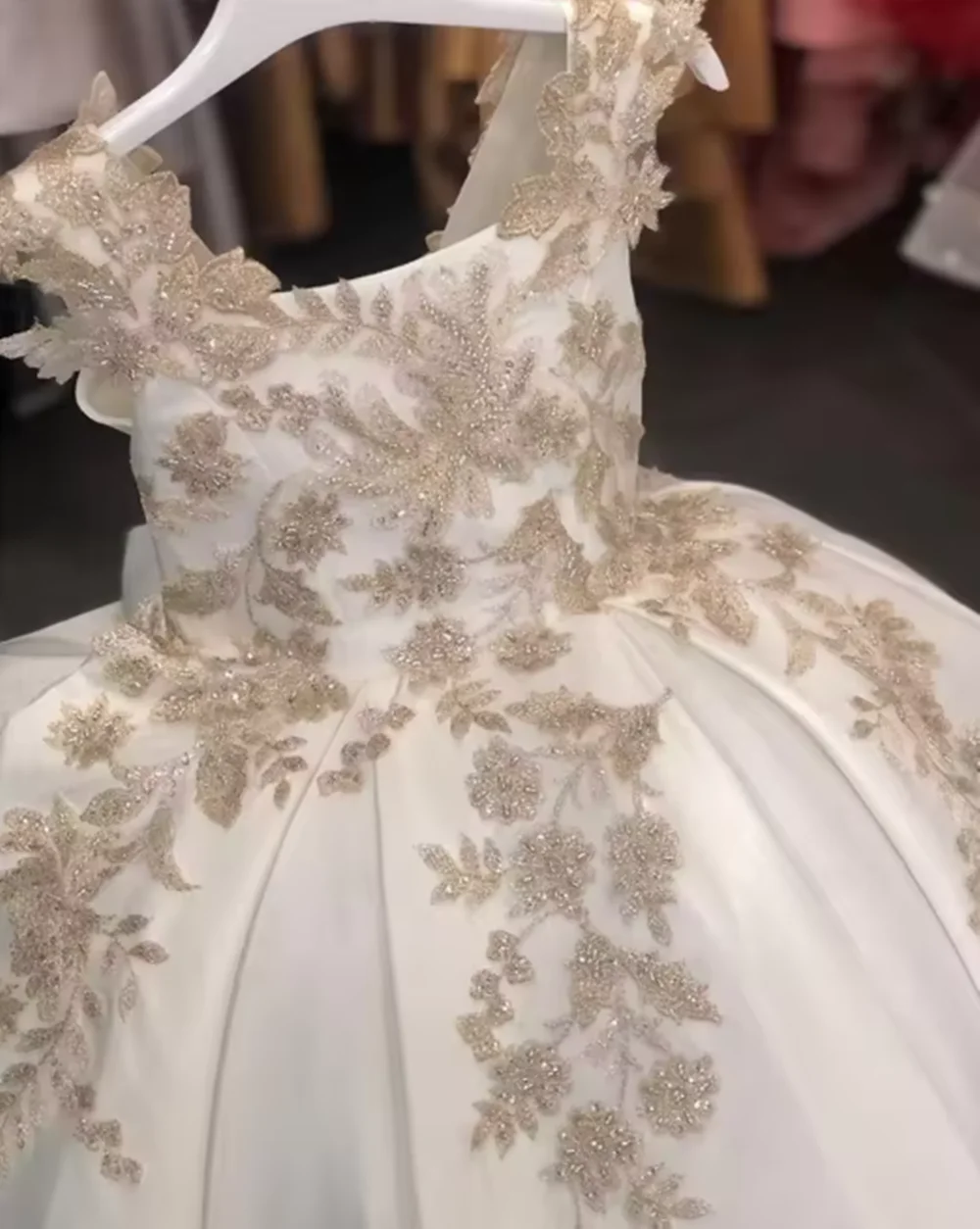 Gaun Bayi Perempuan Renda Sampanye Pakaian Formal Pakaian Anak-anak untuk Pesta Ulang Tahun Gaun Elegan Gadis Bunga