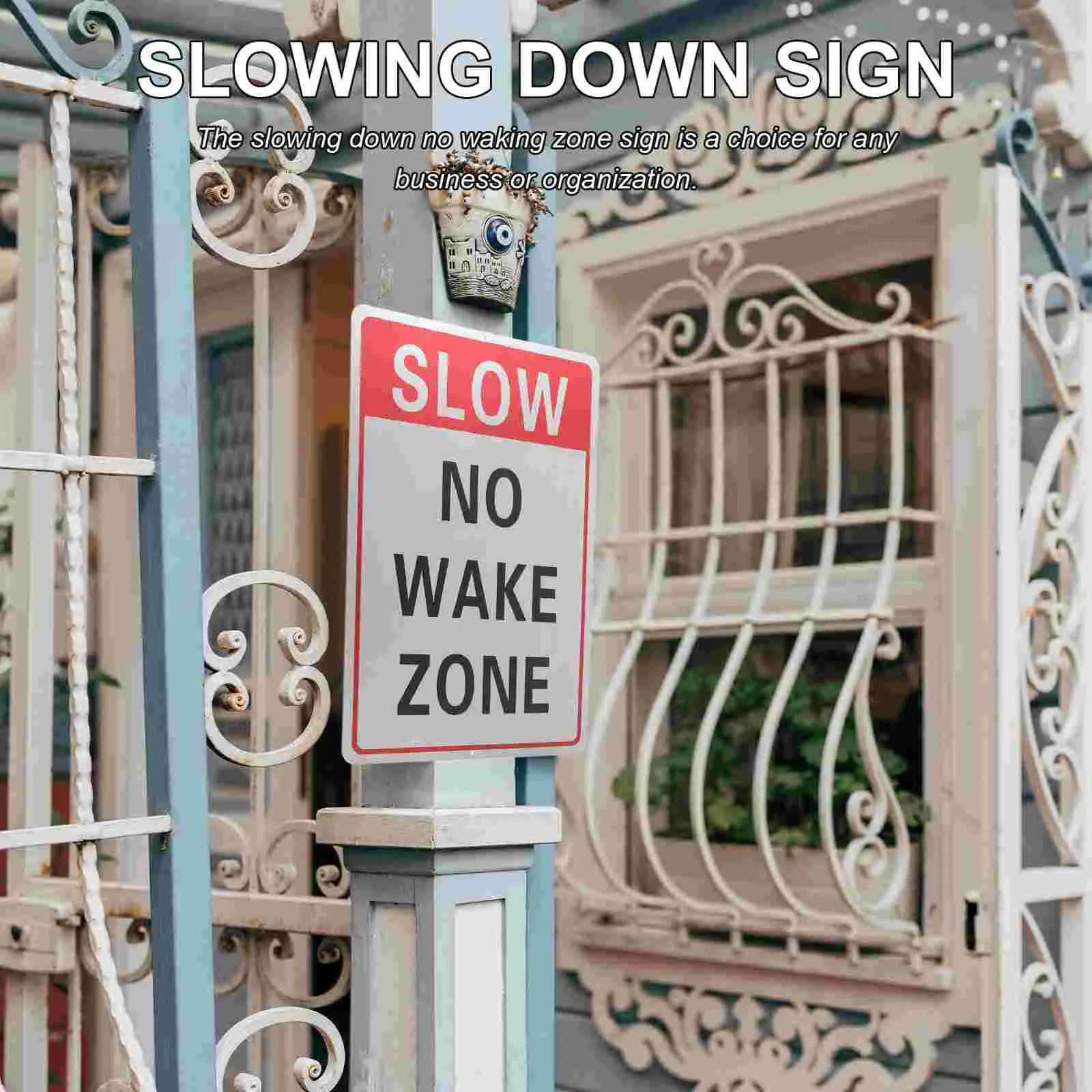 Metal Reflective Slowing Down Sign Outdoor Sign Slowing Down No Waking Zone Sign