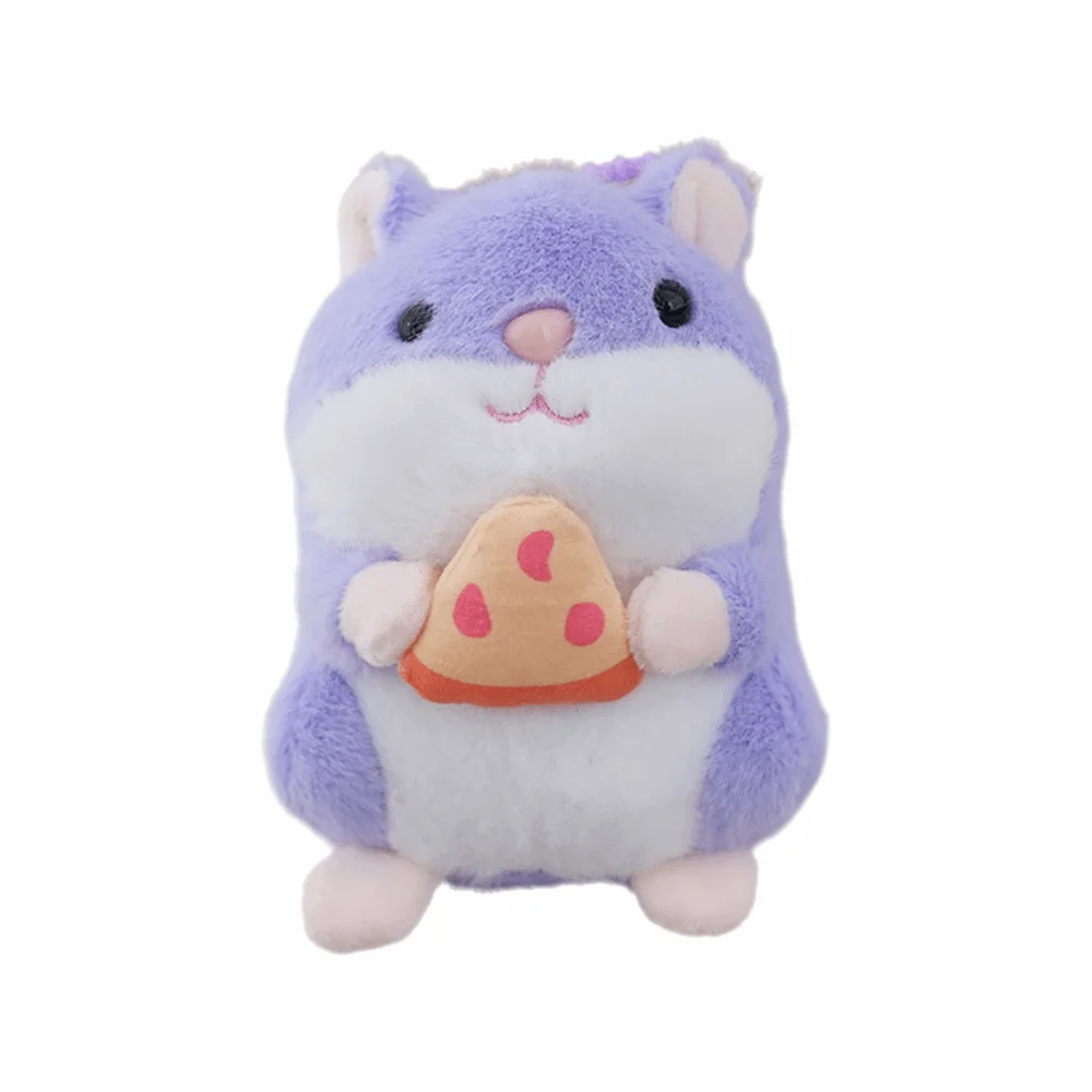Adorable Cartoon Hamster Keychian Pendant Multicolor 13cm Backpack Pendant Stuffed Animals Hairry Hamster Stuffed Doll All Age