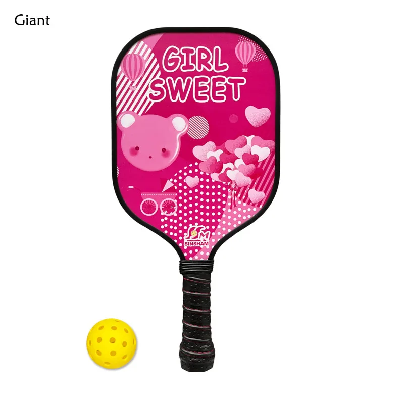 Children's Fiberglass Pickleball Paddle One Racket One Ball Pickup Racket Pickleball Anime Cute Style Parent Child Family