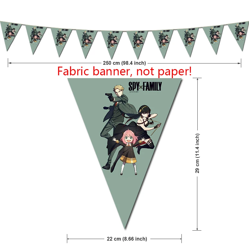 Spy x Family Birthday Party Decorations Anime Theme Supplys Banner Cups Plates Yor Forger Loid Anya