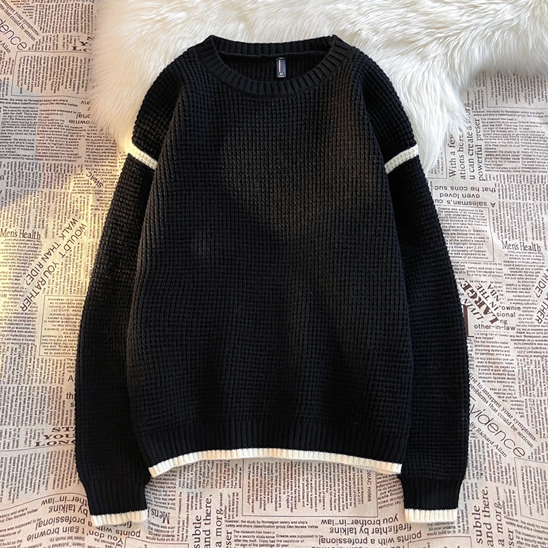 

Long Sleeve Men Women Knitted Pullover Soft Crew Neck Shirt Sweatshirt Tops Autumn Winter Sweater Unisex Causal Jacket Warm Coat