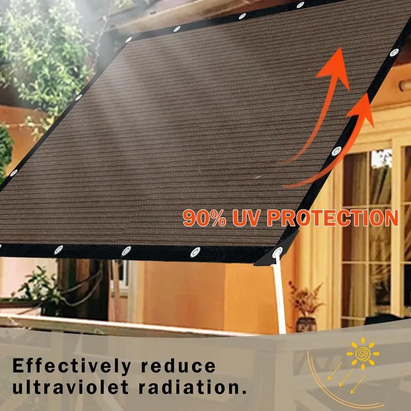 

Privacy Screen Sun Shade Net HDPE Anti UV Black Shade Cloth for Garden Balcony Fence Yard Outdoor Heavy Duty with Grommets
