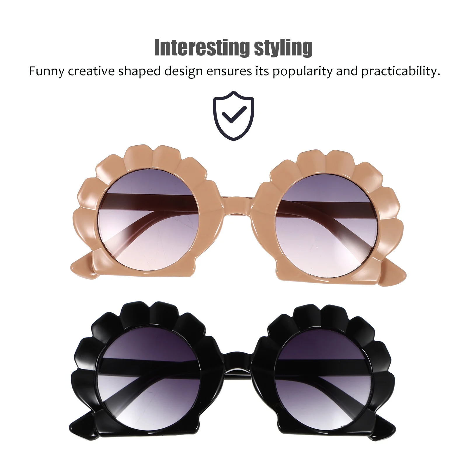 

2Pairs Kids Sunglasses Decorative Sun Glasses Funny Shaped Design Masquerade Carnival Cosplay Halloween Travel Gift