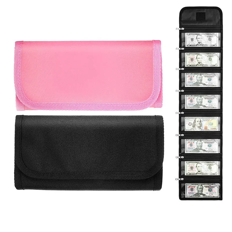 

Cash Storage Bag Waterproof Money Bag with 6 Zippered Pocket Multipack Money Pouch Envelope Wallet Multi-function Storage Bag
