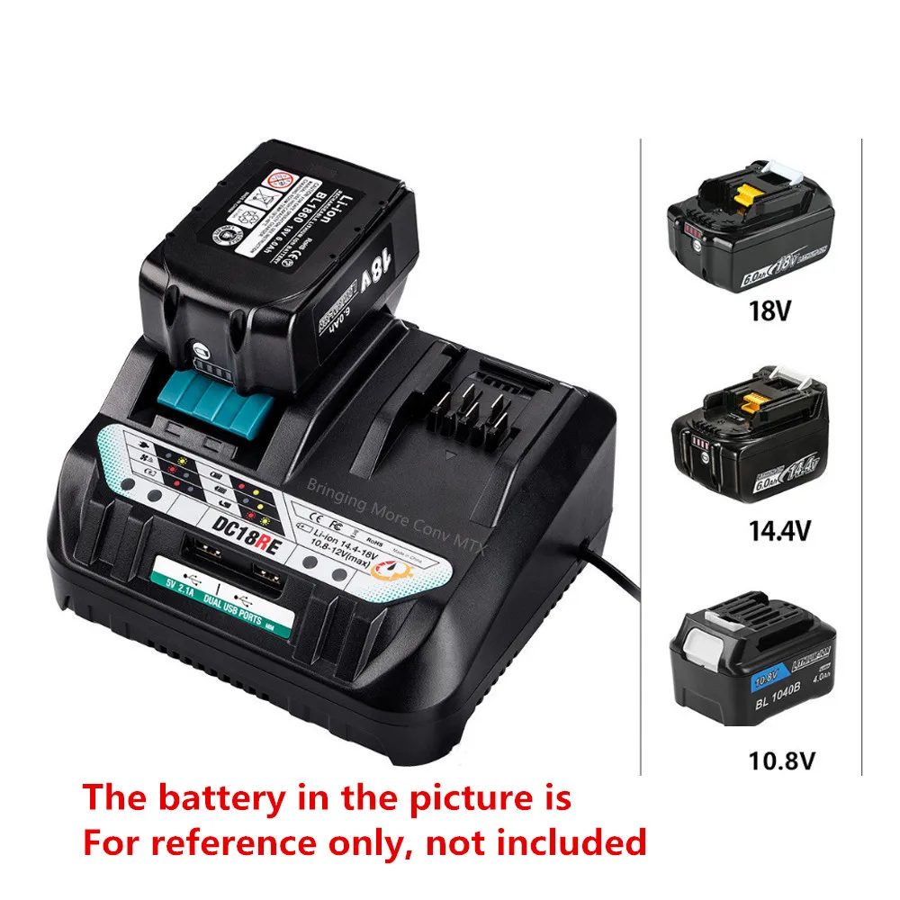 Li-ion Battery Charger Charging For Makita 18V 14.4V 10.8V 12V Li-ion Tools BL1815 BL1830 BL1840 BL1430 BL1016 BL1021 BL1041