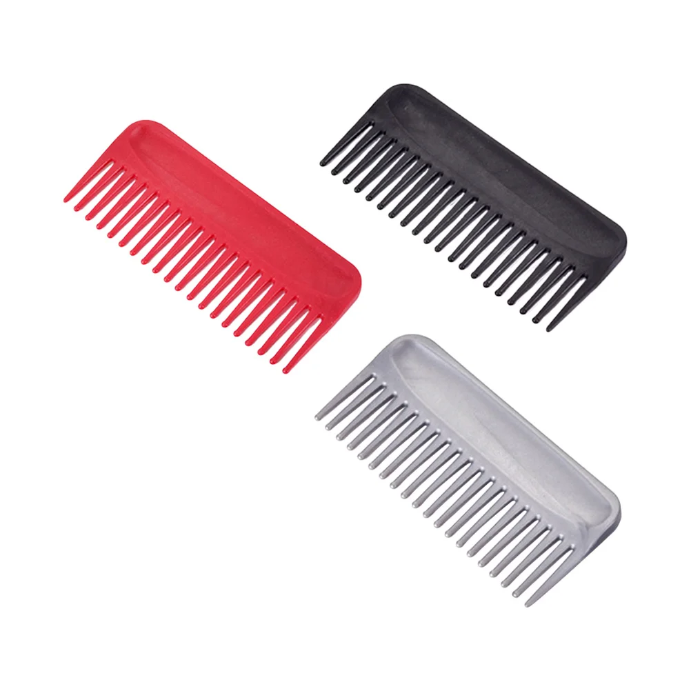 3 قطع من أمشاط بلاستيكية خفيفة الوزن ذات أسنان واسعة للاستخدام المنزلي في الصالونات، مشط شعر مستقيم مجعد لفك تشابك الشعر من البلاستيك #4