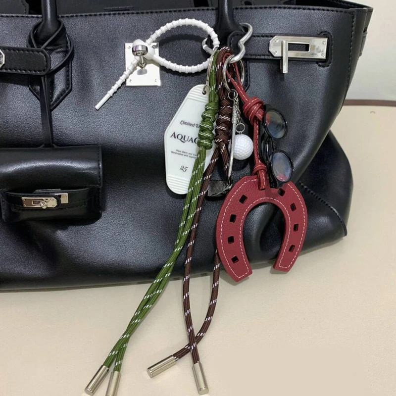 

Ins Style Maximalism Trend Bag Pendant Cute Horse Hoof Horseshoe Decoration Keychain Straps Phone Lanyard Phone Charm