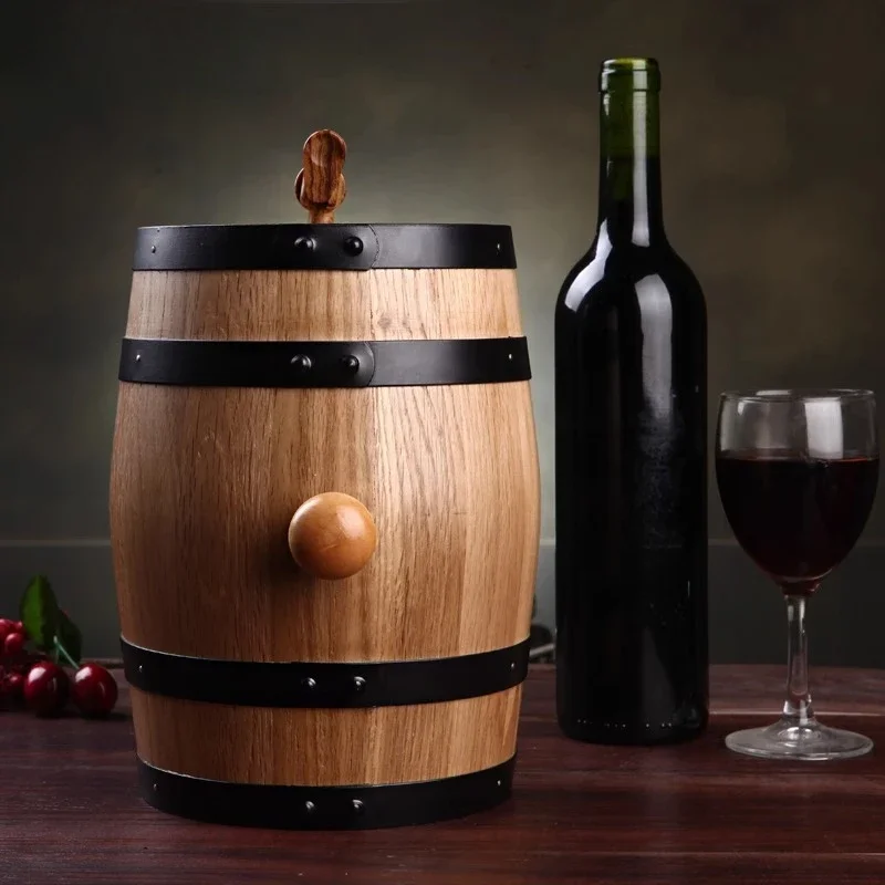 Toasted Oak Aging Barrel Wooden Wine & Spirit Cask Home Brewing Kit Charred Oak Barrel for Wine Fermentation