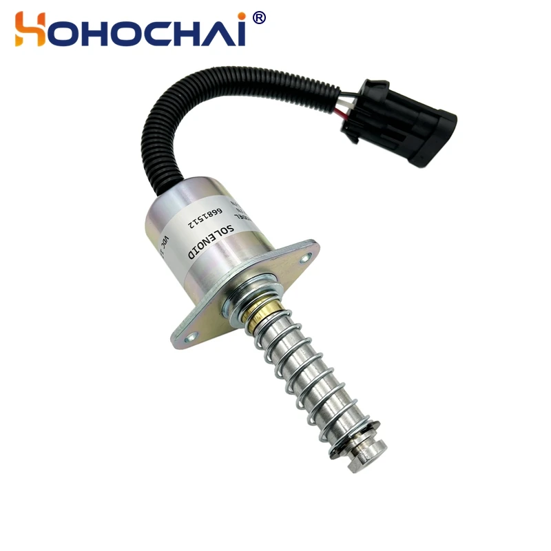 Válvula Solenóide Cortada 12v do Desligamento do Combustível da Peça 6681512 do Motor Diesel para a Máquina Escavadora de Bobcat