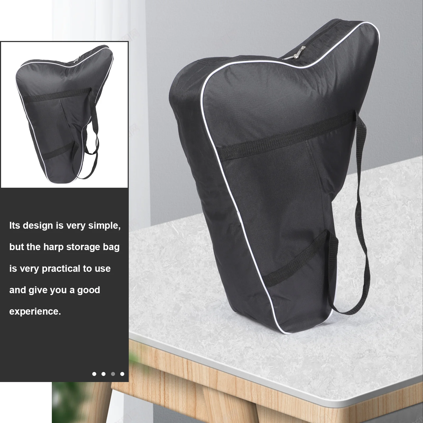 

Lyre Harp Storage Bag Lightweight Carry Case Simple Handle Supple Lining Protection Musician Accessory Harp Carrying Bag