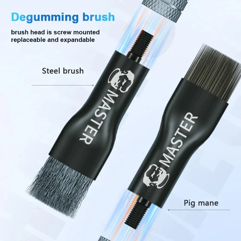 MECHANIC Motherboard Cleaning Brush Dust Cleaning with Replacement Head Cellphone Chip Tin Glue Removal Bristle/Steel Brush tool