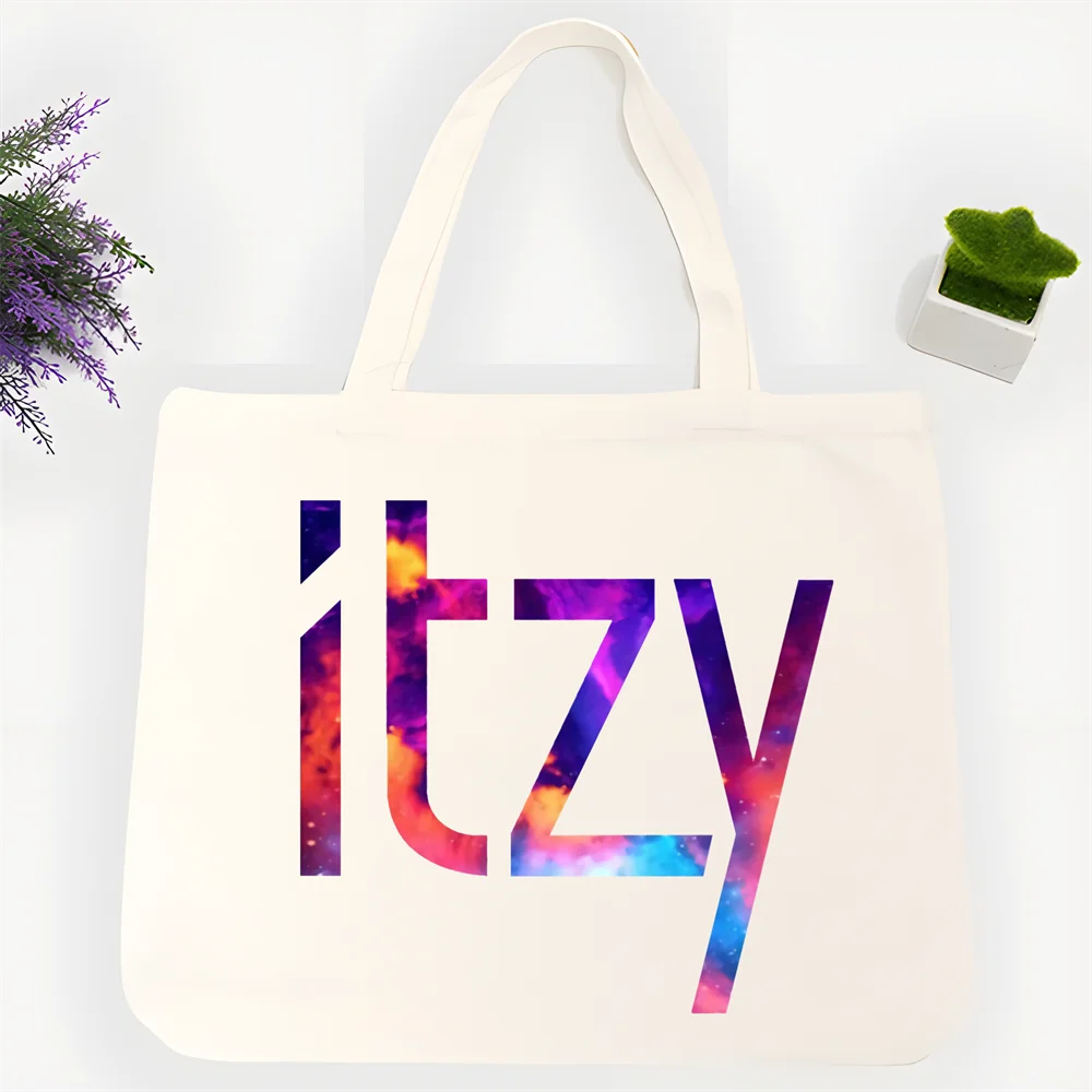 

ITZY Kpop Korean Shopping Bag Shopper Eco Canvas Cotton Shopper Bolsas De Tela Bag Shoping Reusable Sacolas