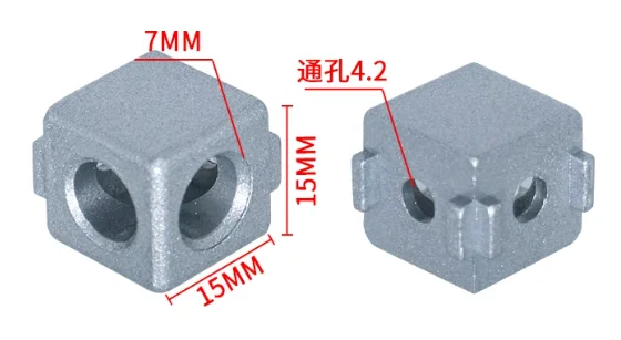 3-channel 2-channel cube connector zinc alloy, 2020 3030 4040, 3D right angle connector for extrusion frame