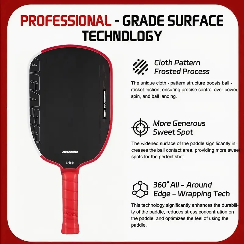 交換用ピクルボールラケット 第4世代 クラフト アガシ PRO T700 カーボンファイバー プロフェッショナル イベントグレード ピクルボールラケット