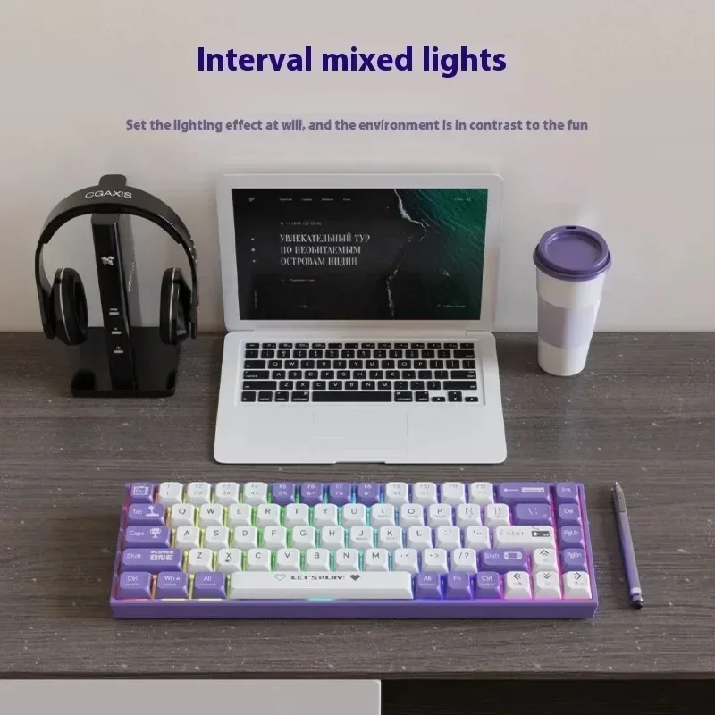 AK680 لوحة المفاتيح الميكانيكية السلكية الألعاب الساخن مبادلة مريحة 68 مفاتيح E-sport Office Type-C ملحقات الكمبيوتر المحمول ألعاب هدية