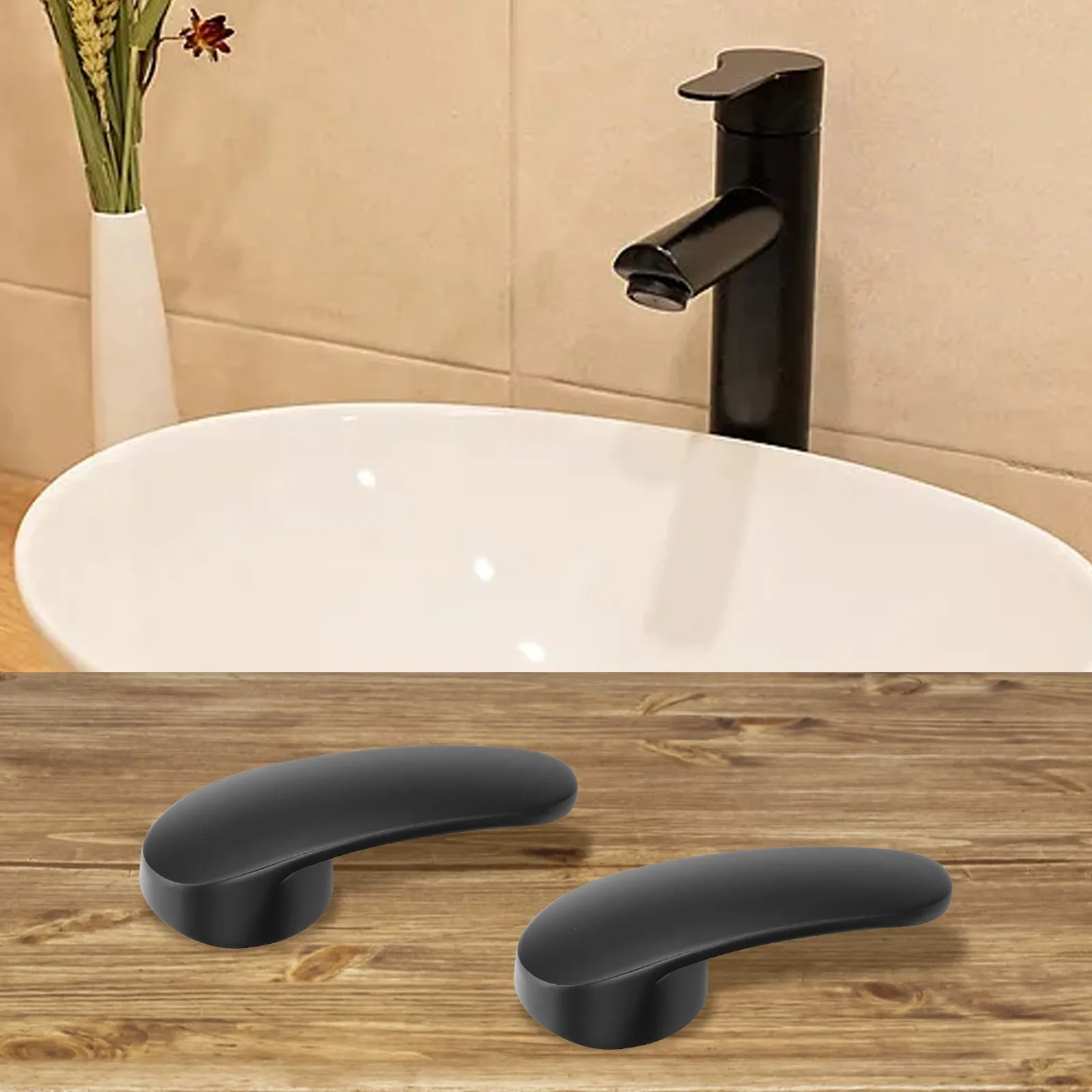 

Black Zinc Alloy Handle Length 11cm Bathroom Handle Accessories Long-lasting Material Rust-resistant Unique Design