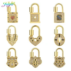 Juya 18K Gold Plated Locket Pendant Fastener Screw Lock Carabiner Clasps Accessories For DIY Fashion Women's Jewlery Making