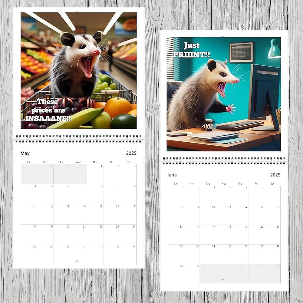2026 Calendario dei possani urlanti divertenti Gennaio 2026 dicembre 2026 Calendario Possum spesso Regalo divertente bavaglio per gli amanti degli animali
