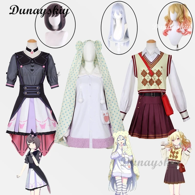 Project Sekai Colorful Stage Linkage Cosplay Shinonome Ena Yoisaki Kanade Tenma Saki Cute Girl Lolita Dress Wig Set Halloween