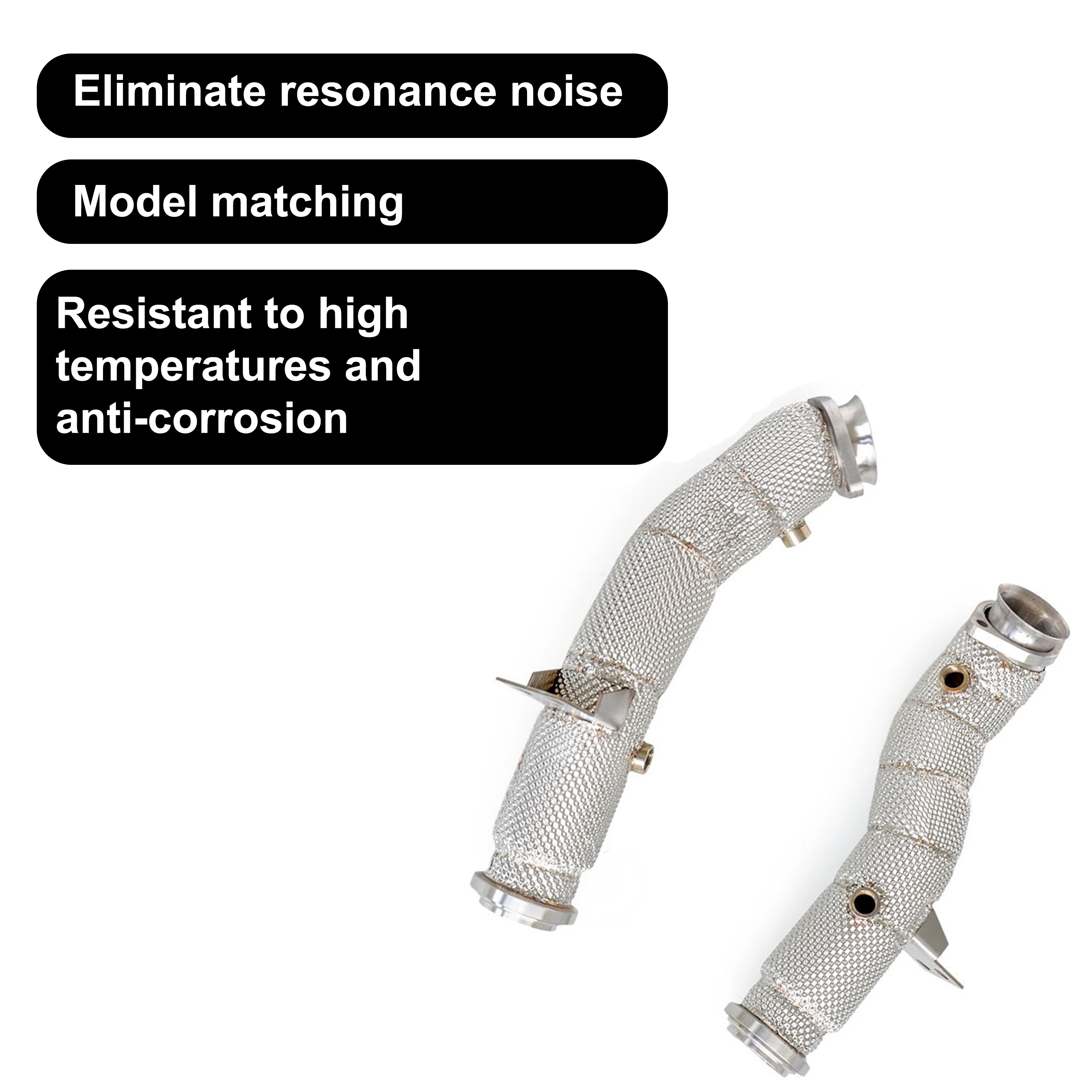 Edelstahl-Hochleistungs-Sport-Downpipe-Auspuffkopf für Mercedes-Benz C43 3.0T 2016-2019 mit Wärmeisolierung zur Leistungssteigerung – Detail 9
