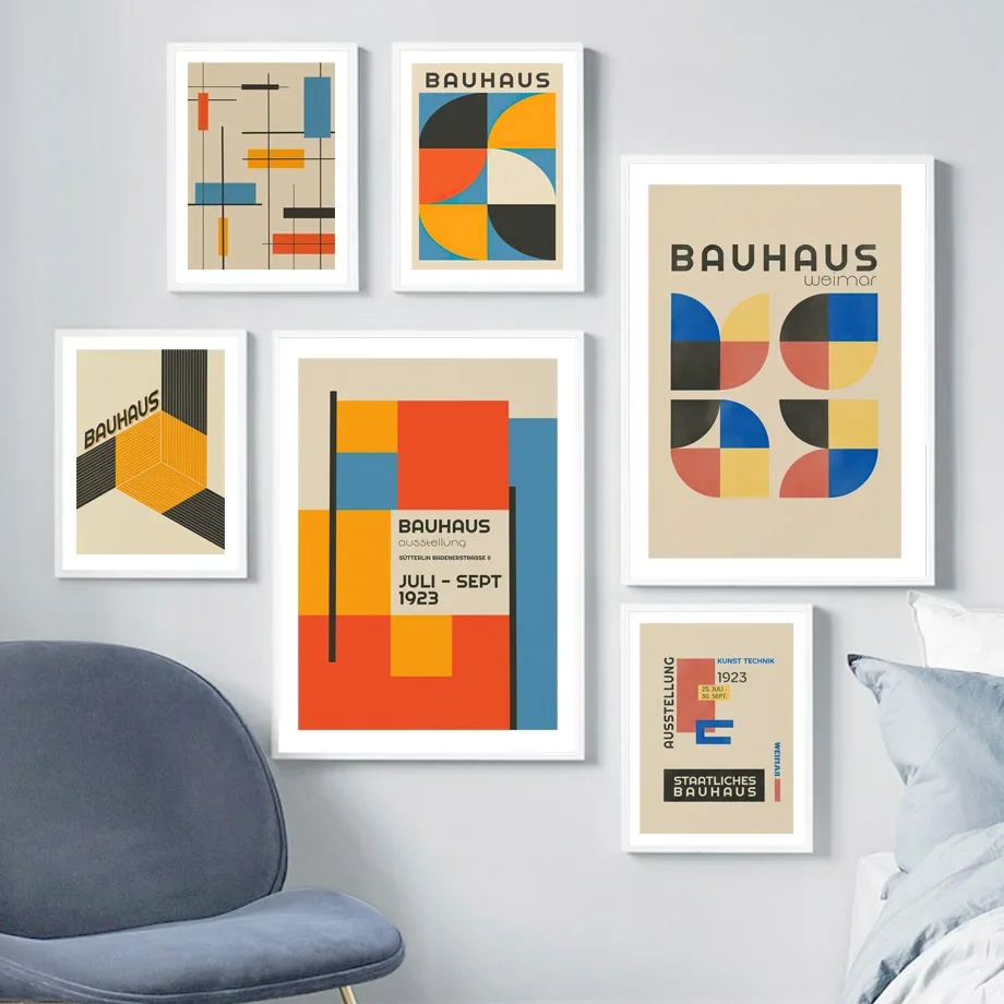Bauhaus Abstract Pattern Geometric Line Modern Nordic Wall Art Canvas Painting Posters And Prints Pictures For Living Room Decor