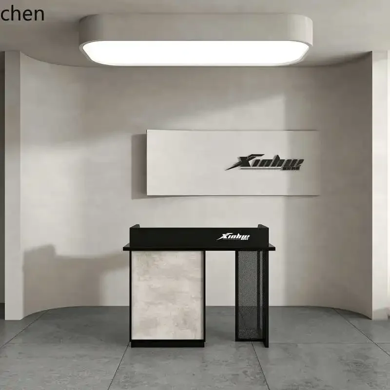 

D16- cashier simple bar counter wroug iron store small commercial reception desk