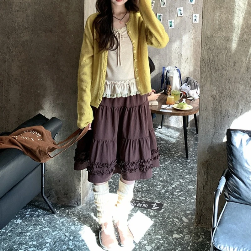 Skinny Temperament Versatile Lace Splicing Lace-up Long-sleeved Bottoming Shirt Women's 2025 Autumn New Top