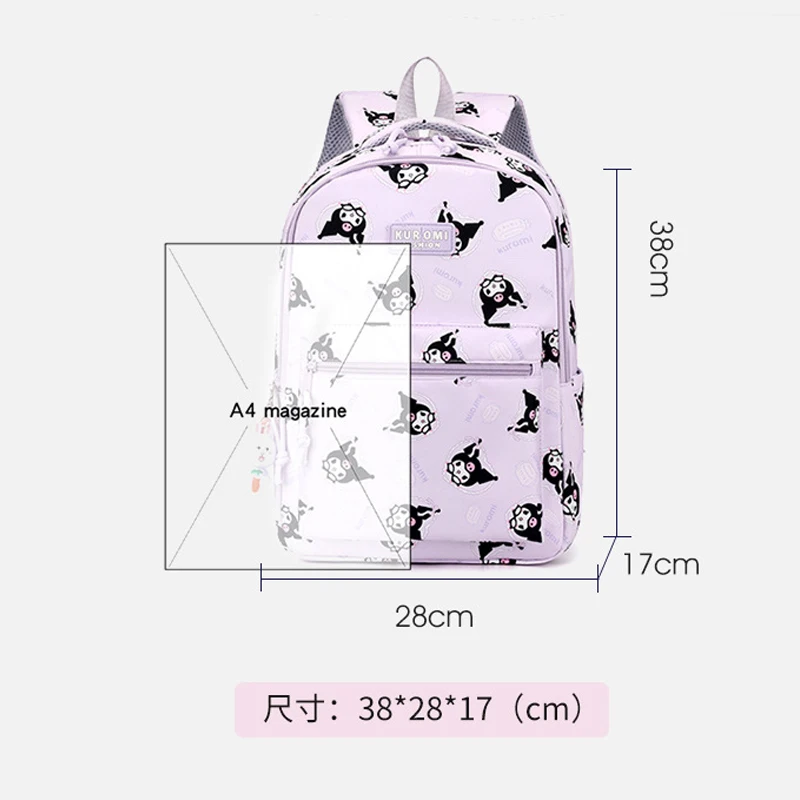 Kawaii Sanrio Hello Kitty Kuromi My Melody Cinnamoroll Backpack Large Capacity Lightweight Backpack Leisure Versatile For Girls