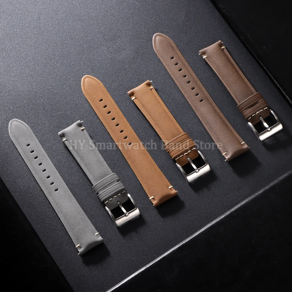 Винтажный матовый кожаный ремешок для часов 20 мм 22 мм для Rolex для Seiko, сменный браслет Omega, ремешок для часов с пряжкой