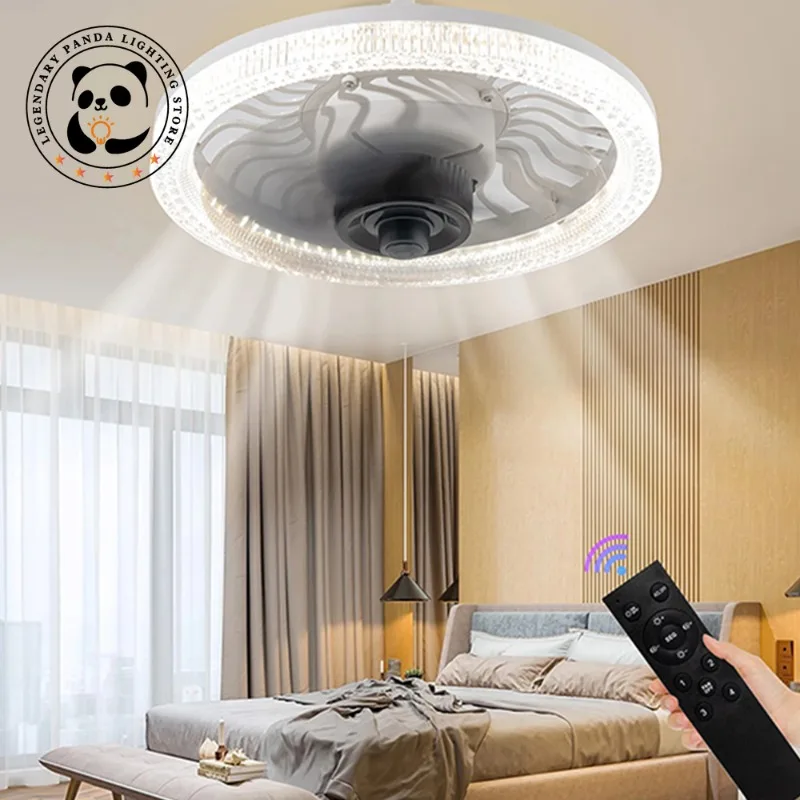 

Modern Fan Ceiling Lights Remote LED Lustre 4 Speed Wind Adjustment Dimmable Lamps Bedroom Kitchen Home Decor Pendant Luminaries