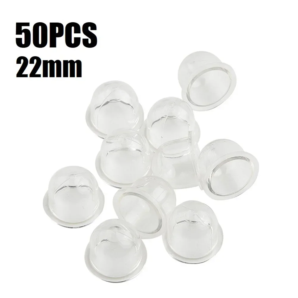 50 Pcs 22mm Transparent Fuel Carburetor Primer Bulb Oil Bubble For Chainsaw Brush Cutter Trimmer Brushcutter Replace