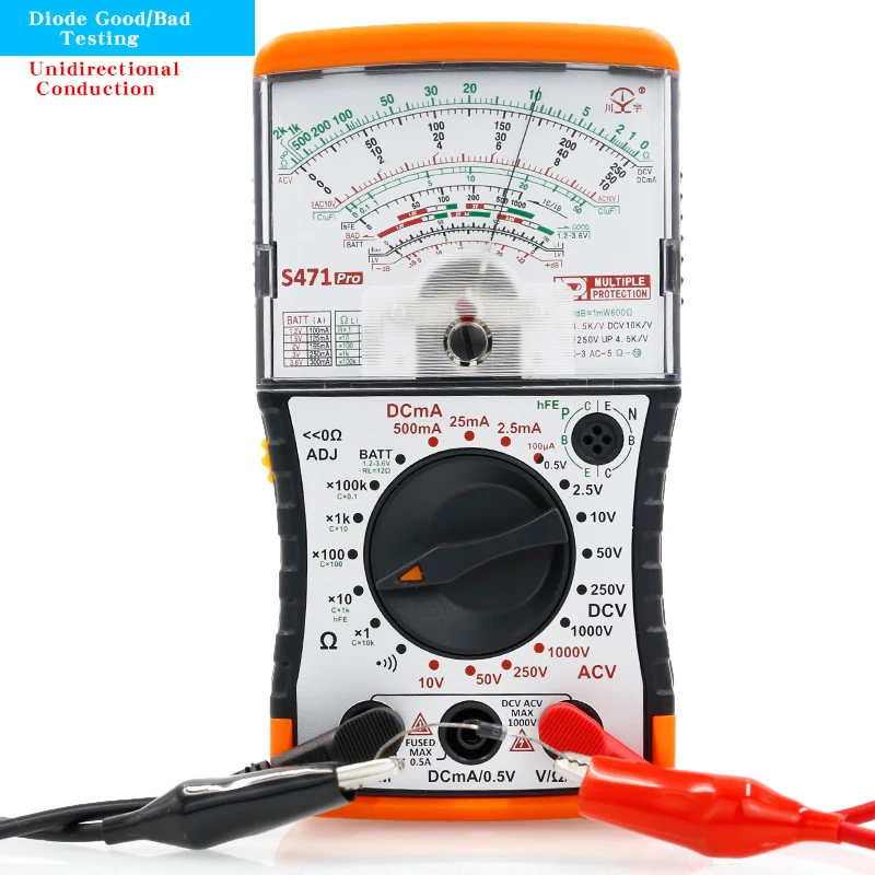 NJTY S471PRO Mini-Analog-Multimeter, universelles hochpräzises mechanisches Anti-Burn-Multimeter – Detail 14