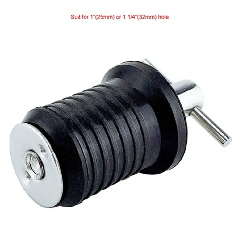 A24I T-Handle Drain Plug Twist Marine Drain Plug Rubber Plug with Brass Handle Marine Fittings, 34X28mm