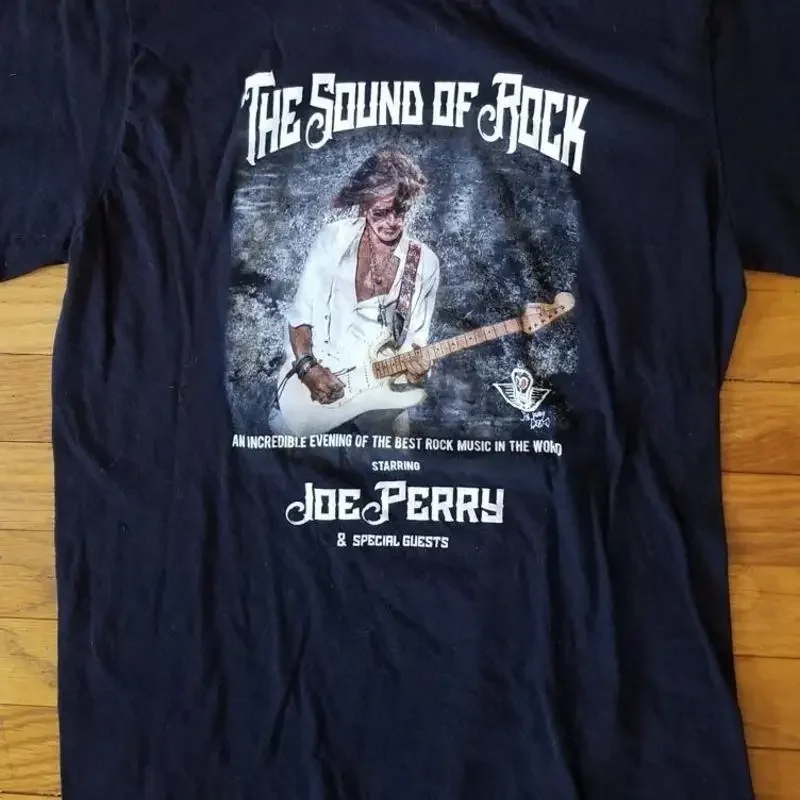 The Sound of Rock Joe Perry T Shirt Classic Black S 5XL