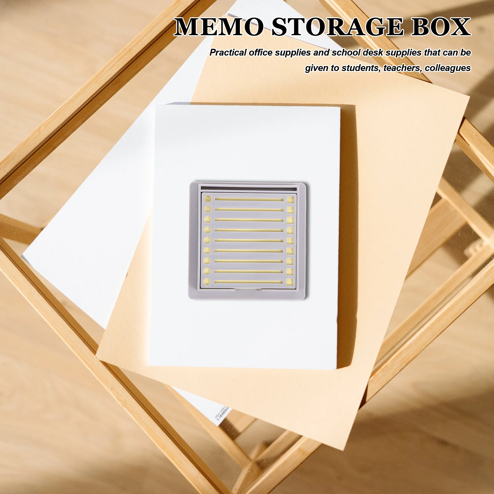 

1Set Note Holder Box ABS Organizer Box Business Card Holder Memo Pad Storage Note Pad Organizer for Office Desk