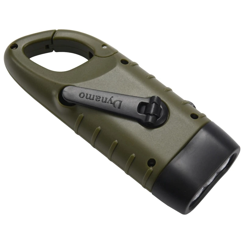 Mini Emergency Hand Crank Dynamo Solar Flashlight Rechargeable LED Light Lamp Charging Powerful Torch For Outdoor Camping