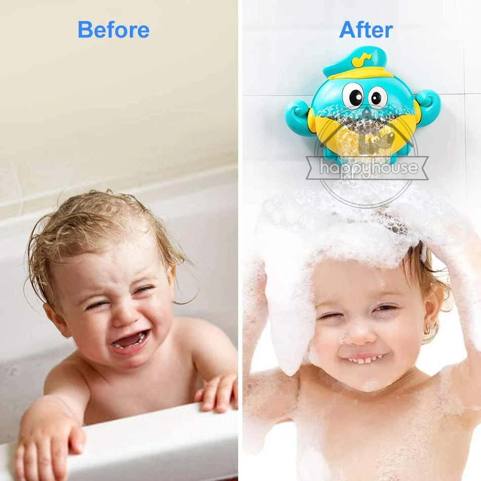 Baby Bath Toys Bubble Machine Crabs Frog Music Kids Bath Toy Bathtub Soap Automatic Bubble Maker Baby Bathroom Toy for Children