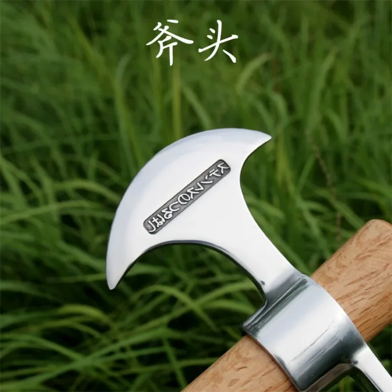 Stainless Steel Pickaxe Outdoor Pickaxe Pure Steel High Hardness Tree Root Digging Lamb Portable Ice Pickaxe