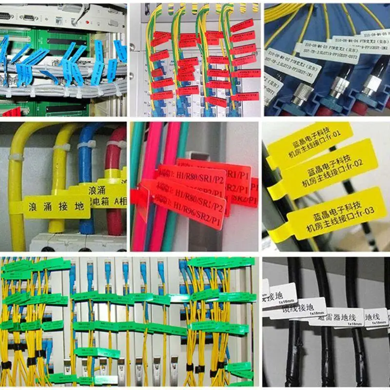 N5KC 30 Pieces Adhesive Wire Labels Cable Labels Sticker Identification Tags
